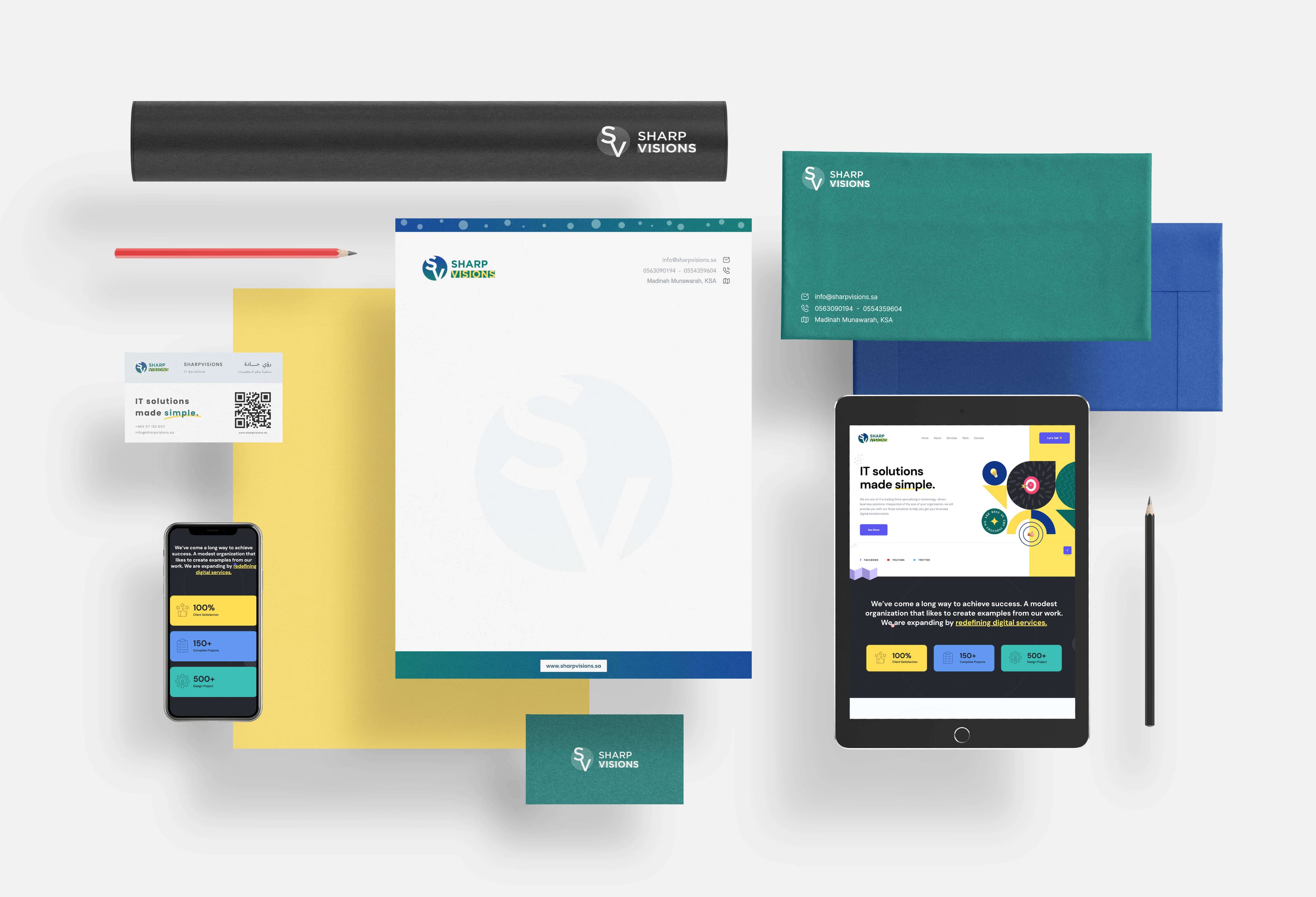 Sharp Visions — Identidad de marca · Impreso y digital
